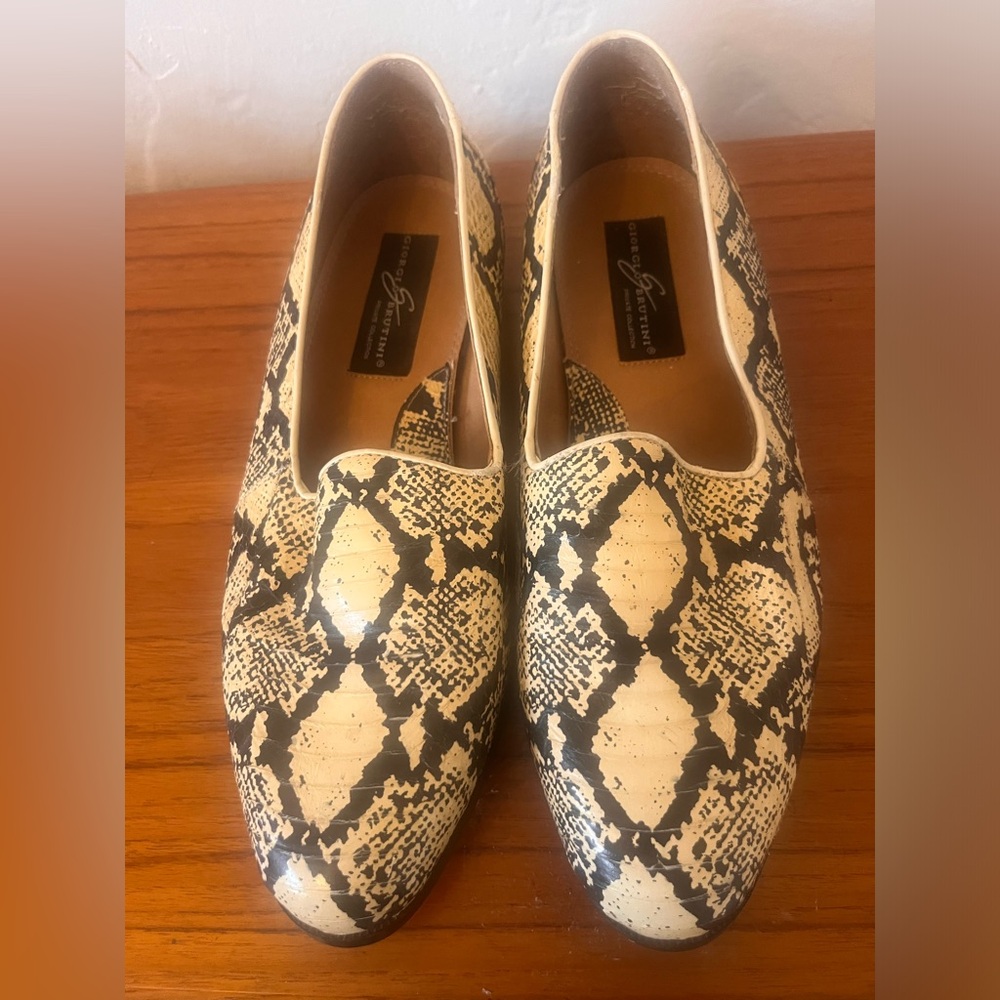 Giorgio Brutini Genuine Snakeskin Patterned Loafers
